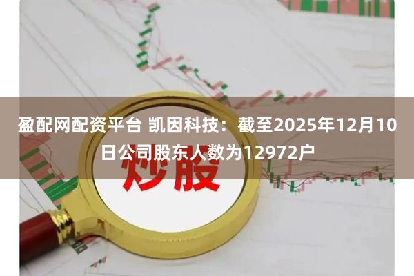 盈配网配资平台 凯因科技：截至2025年12月10日公司股东人数为12972户