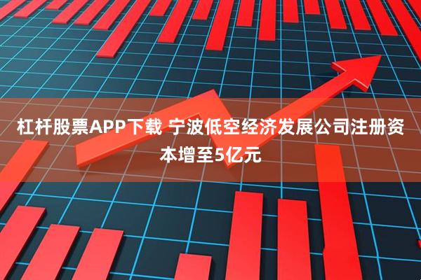 杠杆股票APP下载 宁波低空经济发展公司注册资本增至5亿元